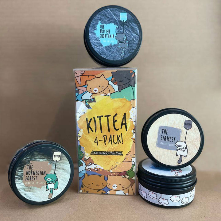 4 Tins Gift Set: Teabags Tea Tins